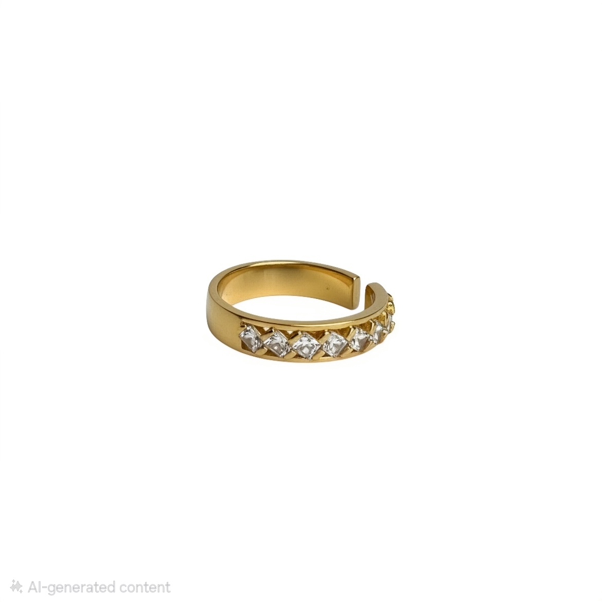 Crystal Wave Pearl Adjustable Ring